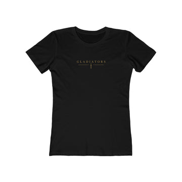 Gladiators Graphic Tee for Women — 'GLADIATORS' Minimalist Black Boyfriend Shirt