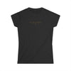 Minimalist White Women's Tee — Subtle Center Text Graphic